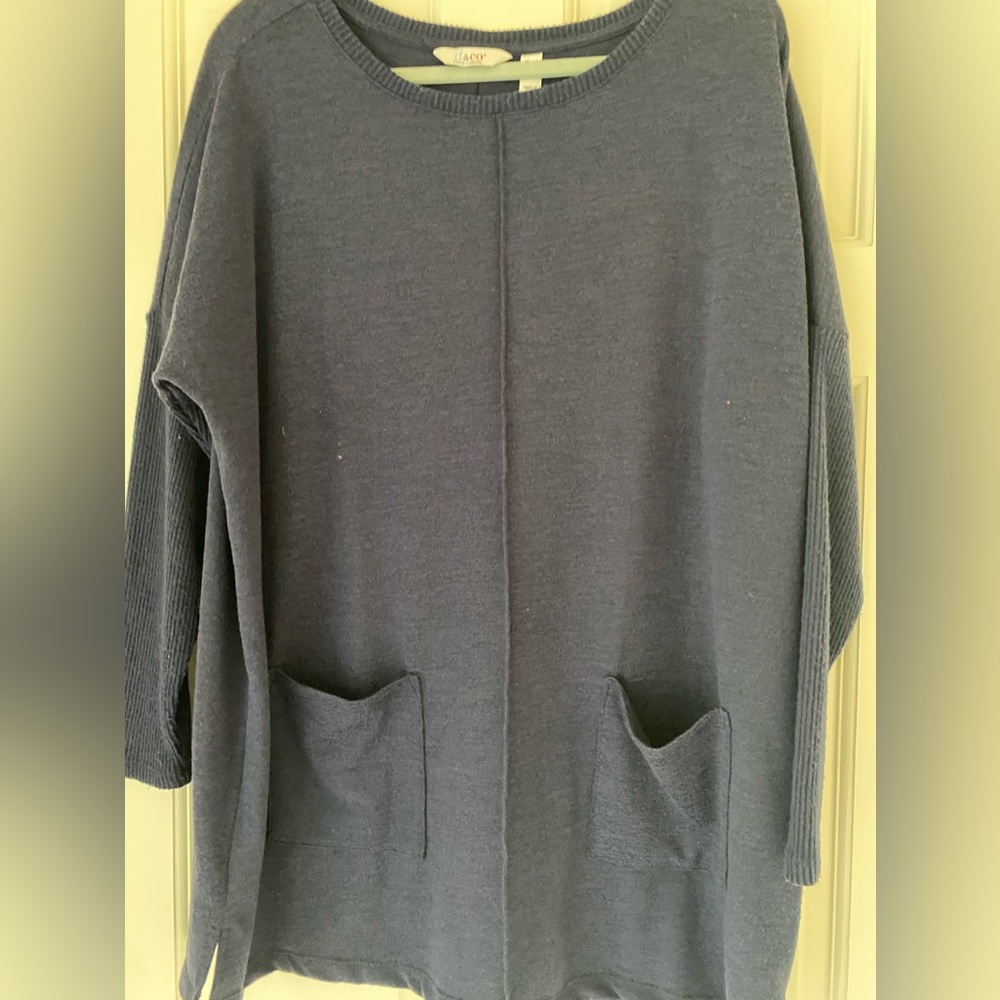 Denim & Co Tunic sweater in navy